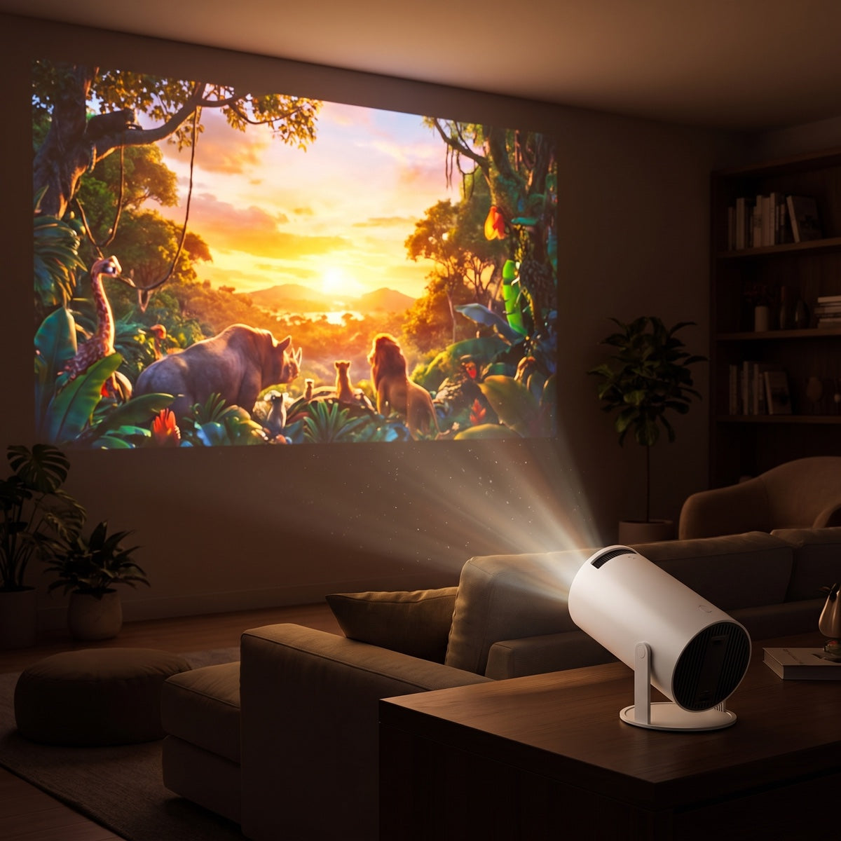 Portable 4K Projector — Turn Any Wall Into a 130-Inch Cinema